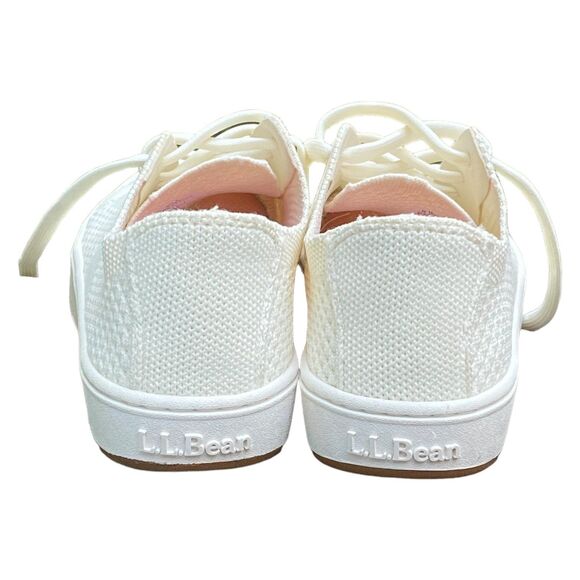 L.L.Bean Eco Bay cream rose gold Women's Sz 6 Knit Lace-up Sneakers Tennis Shoes - Picture 6 of 8